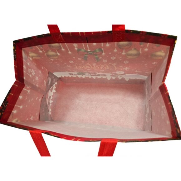 3 Pc. Christmas-Themed Large Gift Bag 1 Pair Socks Plastic Tumbler Gift Set NEW - Picture 9 of 16